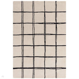Albany Grid Modern Geometric Hand-Woven Wool Cream/Black Rug