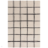 Albany Grid Modern Geometric Hand-Woven Wool Cream/Black Rug