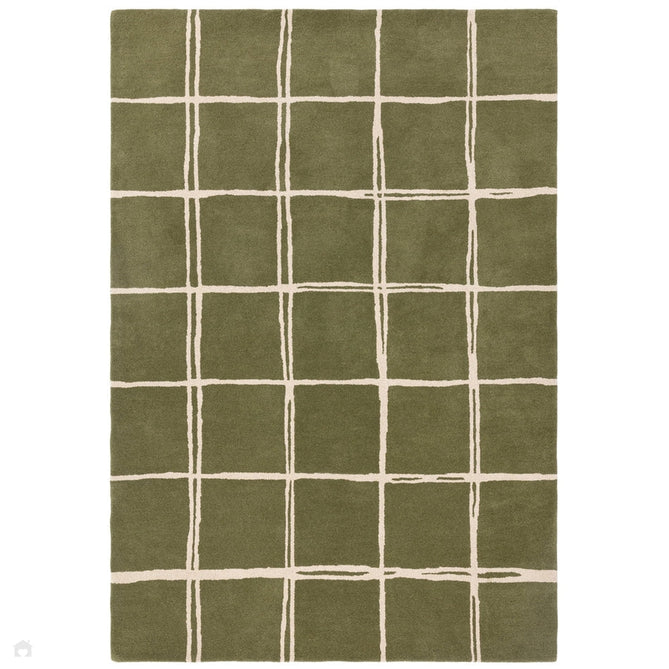 Albany Grid Modern Geometric Hand-Woven Wool Olive/Cream Rug-Asiatic Carpets-Rug Love - The Most Loved Rug Store