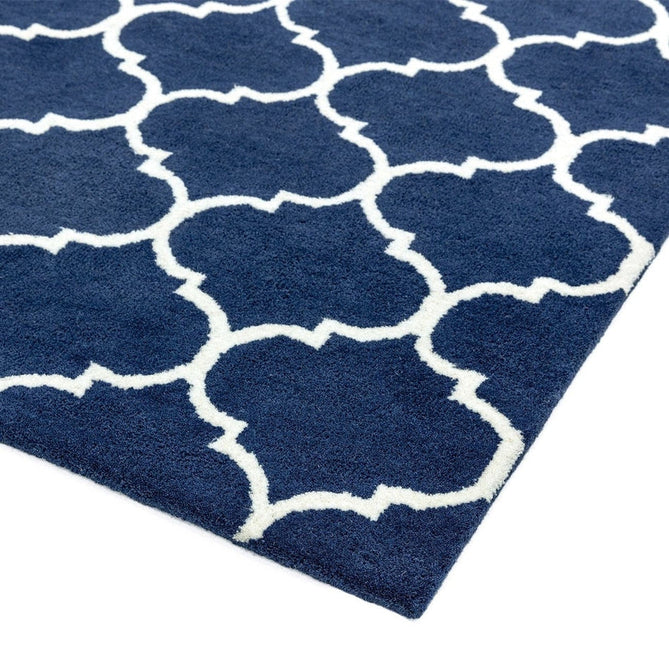 Albany Ogee Modern Geometric Hand-Woven Wool Blue/Cream Rug-Asiatic Carpets-Rug Love - The Most Loved Rug Store