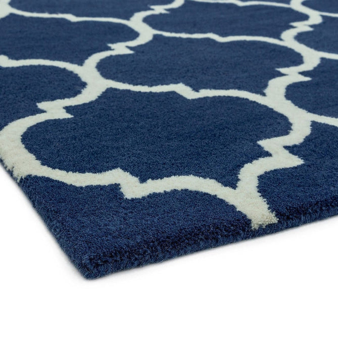 Albany Ogee Modern Geometric Hand-Woven Wool Blue/Cream Rug-Asiatic Carpets-Rug Love - The Most Loved Rug Store