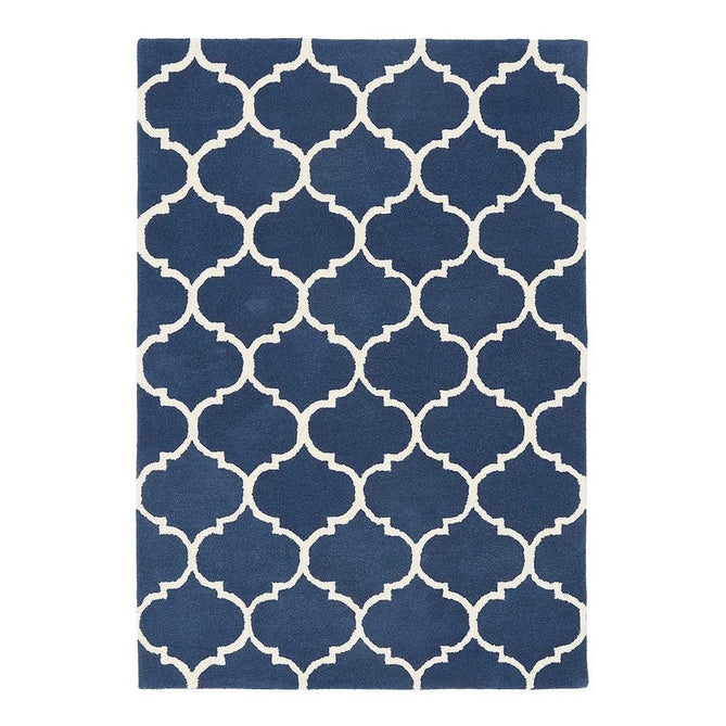 Albany Ogee Modern Geometric Hand-Woven Wool Blue/Cream Rug-Asiatic Carpets-Rug Love - The Most Loved Rug Store