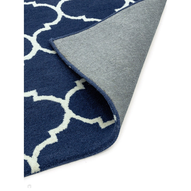Albany Ogee Modern Geometric Hand-Woven Wool Blue/Cream Rug-Asiatic Carpets-Rug Love - The Most Loved Rug Store