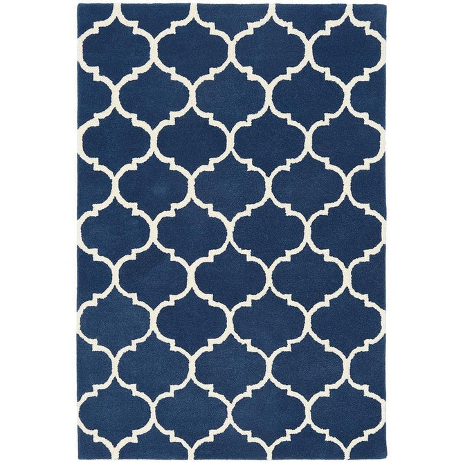 Albany Ogee Modern Geometric Hand-Woven Wool Blue/Cream Rug-Asiatic Carpets-Rug Love - The Most Loved Rug Store