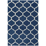 Albany Ogee Modern Geometric Hand-Woven Wool Blue/Cream Rug