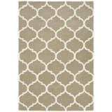 Albany Ogee Modern Geometric Hand-Woven Wool Camel Rug