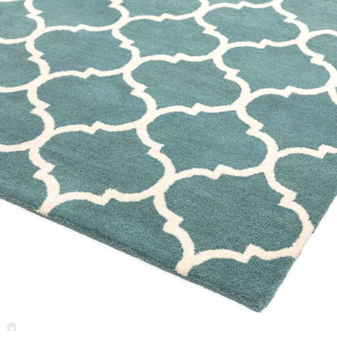 Albany Ogee Modern Geometric Hand-Woven Wool Duck Egg/Cream Rug-Asiatic Carpets-Rug Love - The Most Loved Rug Store
