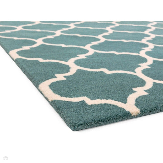 Albany Ogee Modern Geometric Hand-Woven Wool Duck Egg/Cream Rug-Asiatic Carpets-Rug Love - The Most Loved Rug Store