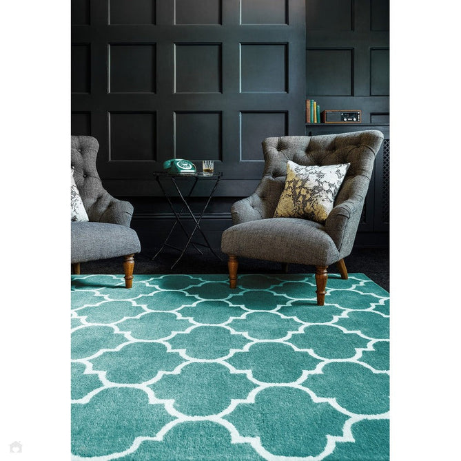 Albany Ogee Modern Geometric Hand-Woven Wool Duck Egg/Cream Rug-Asiatic Carpets-Rug Love - The Most Loved Rug Store