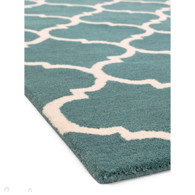 Albany Ogee Modern Geometric Hand-Woven Wool Duck Egg/Cream Rug-Asiatic Carpets-Rug Love - The Most Loved Rug Store