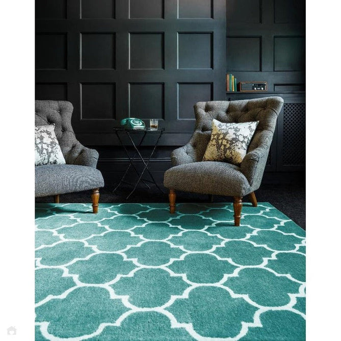 Albany Ogee Modern Geometric Hand-Woven Wool Duck Egg/Cream Rug-Asiatic Carpets-Rug Love - The Most Loved Rug Store