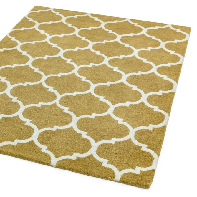 Albany Ogee Modern Geometric Hand-Woven Wool Ochre/Cream Rug-Asiatic Carpets-Rug Love - The Most Loved Rug Store
