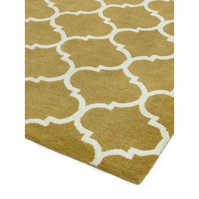 Albany Ogee Modern Geometric Hand-Woven Wool Ochre/Cream Rug-Asiatic Carpets-Rug Love - The Most Loved Rug Store