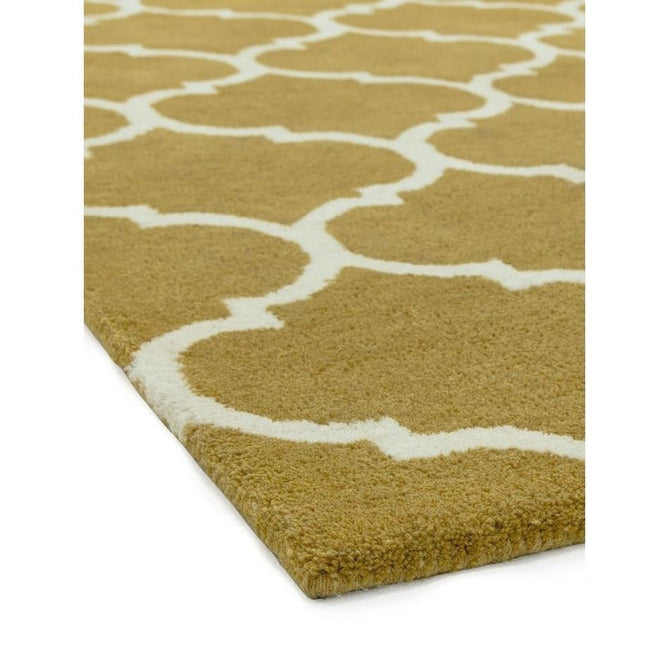 Albany Ogee Modern Geometric Hand-Woven Wool Ochre/Cream Rug-Asiatic Carpets-Rug Love - The Most Loved Rug Store
