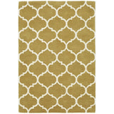 Albany Ogee Modern Geometric Hand-Woven Wool Ochre/Cream Rug