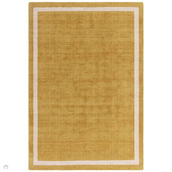 Albi Modern Plain Border Hand-Woven Textured Low Profile Tip Sheared Short Pile Ochre Rug-Asiatic Carpets-Rug Love - The Most Loved Rug Store