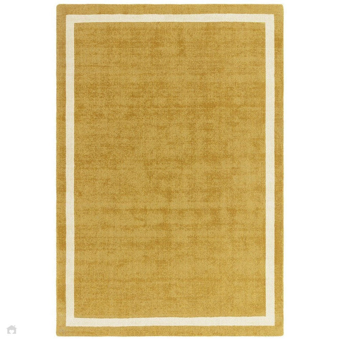 Albi Modern Plain Border Hand-Woven Textured Low Profile Tip Sheared Short Pile Ochre Rug-Asiatic Carpets-Rug Love - The Most Loved Rug Store