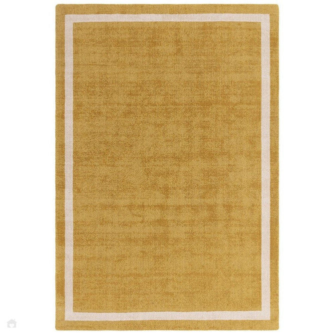 Albi Modern Plain Border Hand-Woven Textured Low Profile Tip Sheared Short Pile Ochre Rug-Asiatic Carpets-Rug Love - The Most Loved Rug Store