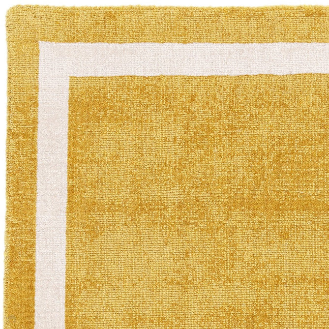 Albi Modern Plain Border Hand-Woven Textured Wool Low Profile Tip Sheared Short Pile Ochre Yellow Runner-Asiatic Carpets-Rug Love - The Most Loved Rug Store