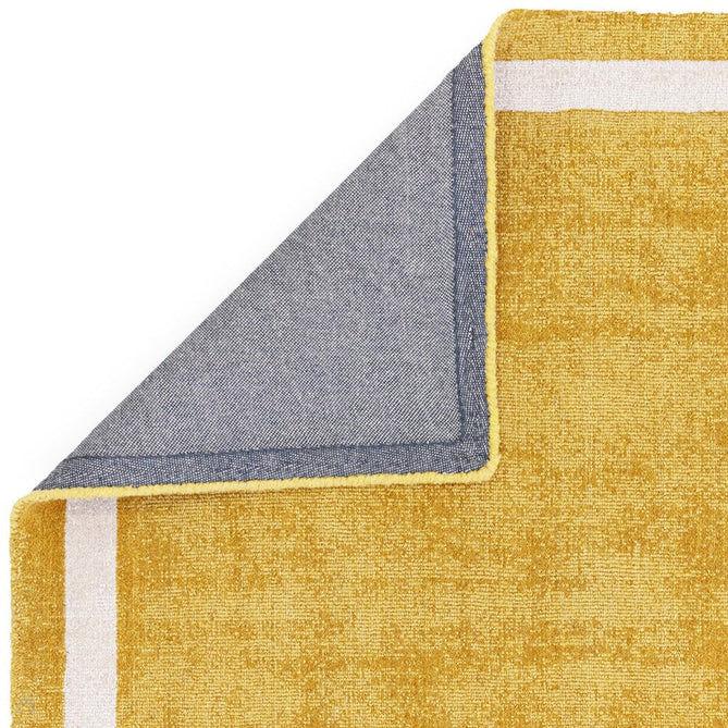 Albi Modern Plain Border Hand-Woven Textured Wool Low Profile Tip Sheared Short Pile Ochre Yellow Runner-Asiatic Carpets-Rug Love - The Most Loved Rug Store