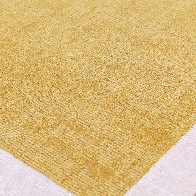 Albi Modern Plain Border Hand-Woven Textured Wool Low Profile Tip Sheared Short Pile Ochre Yellow Runner-Asiatic Carpets-Rug Love - The Most Loved Rug Store