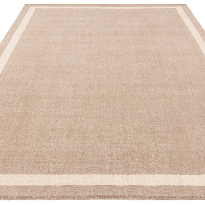 Albi Modern Plain Border Hand-Woven Textured Wool Low Profile Tip Sheared Short Pile Sand/Beige Runner-Asiatic Carpets-Rug Love - The Most Loved Rug Store