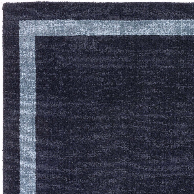 Albi Modern Plain Border Tonal Distressed Hand-Woven Textured Wool Low Profile Tip Sheared Short Pile Navy Blue Runner-Asiatic Carpets-Rug Love - The Most Loved Rug Store