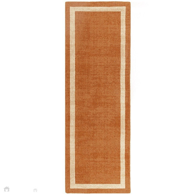 Albi Modern Plain Border Tonal Distressed Hand-Woven Textured Wool Low Profile Tip Sheared Short Pile Orange Rug-Asiatic Carpets-Rug Love - The Most Loved Rug Store