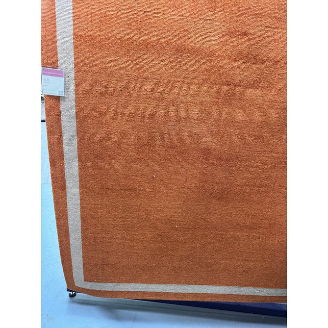 Albi Modern Plain Border Tonal Distressed Hand-Woven Textured Wool Low Profile Tip Sheared Short Pile Orange Rug-Asiatic Carpets-Rug Love - The Most Loved Rug Store