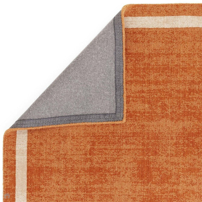 Albi Modern Plain Border Tonal Distressed Hand-Woven Textured Wool Low Profile Tip Sheared Short Pile Orange Rug-Asiatic Carpets-Rug Love - The Most Loved Rug Store