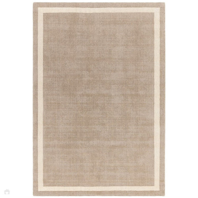 Albi Modern Plain Border Tonal Distressed Hand-Woven Textured Wool Low Profile Tip Sheared Short Pile Sand Rug-Asiatic Carpets-Rug Love - The Most Loved Rug Store