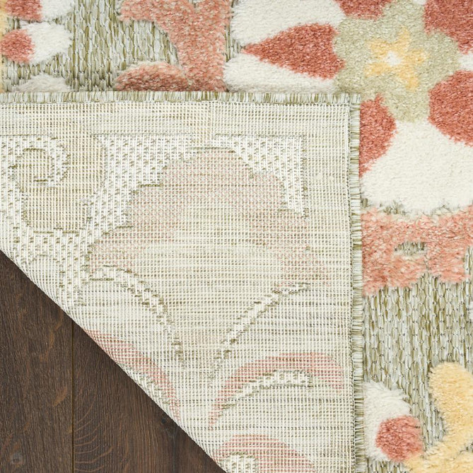 Aloha ALH17 Modern Botanical Floral Durable Stain-Resistant Weatherproof Flatweave In-Outdoor Sage/Rose Rug-Nourison-Rug Love - The Most Loved Rug Store