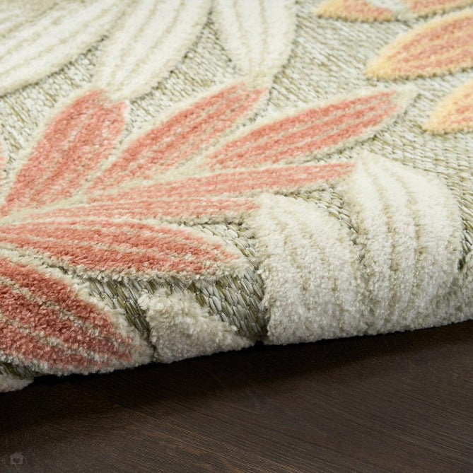 Aloha ALH18 Modern Botanical Floral Durable Stain-Resistant Weatherproof Flatweave In-Outdoor Sage/Rose Rug-Nourison-Rug Love - The Most Loved Rug Store