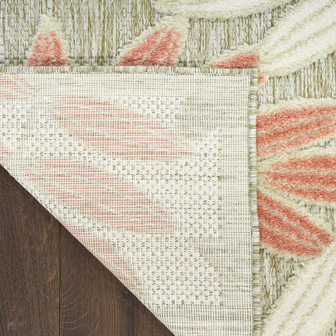 Aloha ALH18 Modern Botanical Floral Durable Stain-Resistant Weatherproof Flatweave In-Outdoor Sage/Rose Rug-Nourison-Rug Love - The Most Loved Rug Store