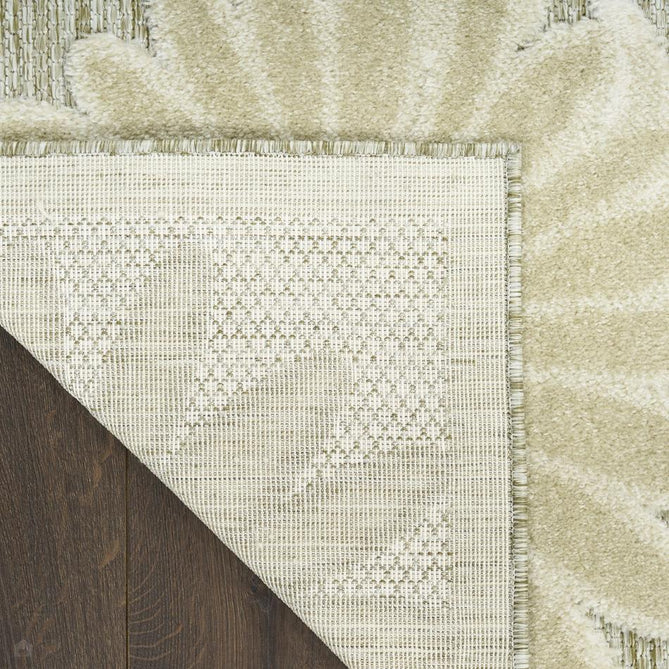 Aloha ALH33 Modern Botanical Floral Durable Stain-Resistant Weatherproof Flatweave In-Outdoor Ivory/Sage Rug-Nourison-Rug Love - The Most Loved Rug Store