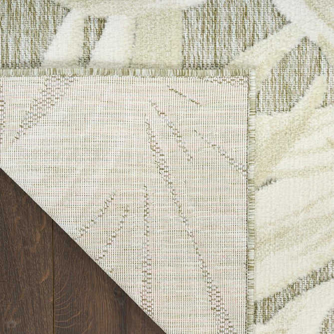 Aloha ALH43 Modern Botanical Floral Durable Stain-Resistant Weatherproof Flatweave In-Outdoor Ivory/Sage Rug-Nourison-Rug Love - The Most Loved Rug Store