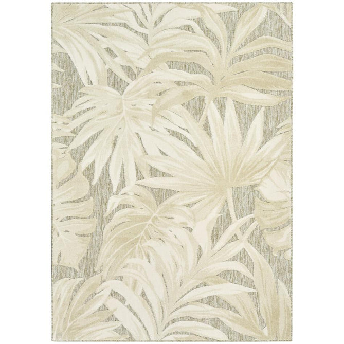 Aloha ALH43 Modern Botanical Floral Durable Stain-Resistant Weatherproof Flatweave In-Outdoor Ivory/Sage Rug-Nourison-Rug Love - The Most Loved Rug Store