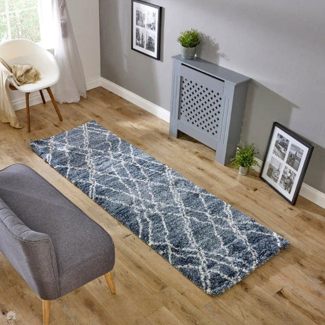 Alto AL01 Modern Moroccan Berber Soft Plush Boho Shaggy Blue/Cream Rug-Asiatic Carpets-Rug Love - The Most Loved Rug Store