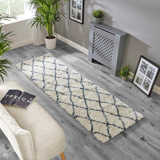 Alto AL03 Modern Moroccan Berber Soft Plush Boho Shaggy Cream/Blue Rug-Asiatic Carpets-Rug Love - The Most Loved Rug Store