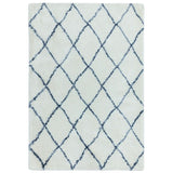 Alto AL03 Modern Moroccan Berber Soft Plush Boho Shaggy Cream/Blue Rug