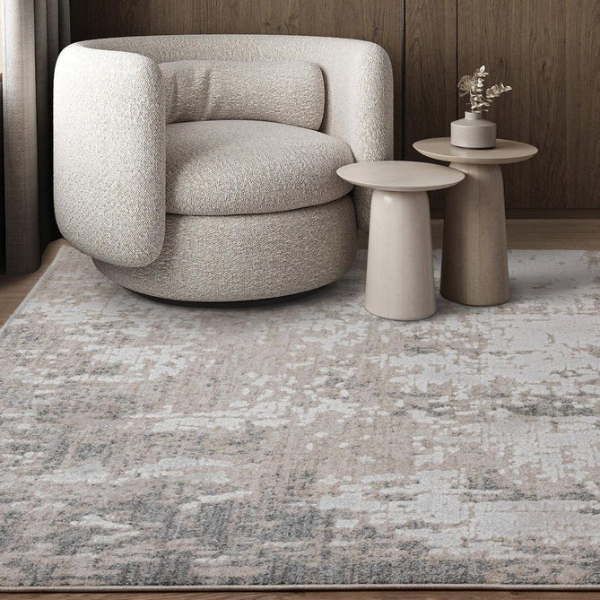 Anders AN01 Modern Abstract Distressed Space-Dyed Shimmer Soft Raised Textured Low Profile Short Pile Polyblend Ivory/Grey/Beige/Taupe Rug-Asiatic Carpets-Rug Love - The Most Loved Rug Store