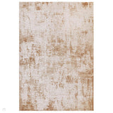 Anders AN02 Modern Abstract Distressed Shimmer Soft Raised Textured Low Profile Short Pile Polyblend Beige/Cream/Honey Brown Rug