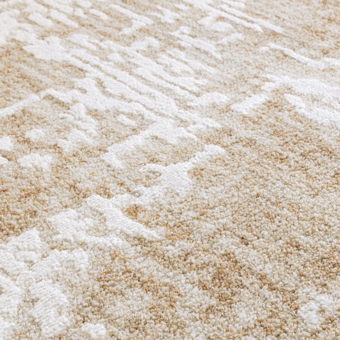 Anders AN02 Modern Abstract Distressed Shimmer Soft Raised Textured Low Profile Short Pile Polyester Beige/Cream/Honey Brown Rug-Asiatic Carpets-Rug Love - The Most Loved Rug Store
