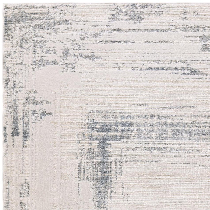 Anders AN07 Modern Abstract Linear Border Distressed Space-Dyed Shimmer Soft Raised Textured Low Profile Short Pile Polyblend Ivory/Beige/Powder Blue Rug-Asiatic Carpets-Rug Love - The Most Loved Rug Store