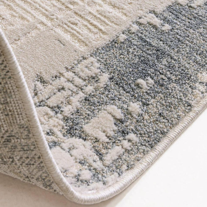 Anders AN07 Modern Abstract Linear Border Distressed Space-Dyed Shimmer Soft Raised Textured Low Profile Short Pile Polyblend Ivory/Beige/Powder Blue Rug-Asiatic Carpets-Rug Love - The Most Loved Rug Store