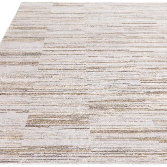 Anders AN08 Modern Abstract Linear Stripe Block Distressed Space-Dyed Shimmer Soft Raised Textured Low Profile Short Pile Polyblend Ivory/Beige/Golden Sand/Taupe Rug-Asiatic Carpets-Rug Love - The Most Loved Rug Store