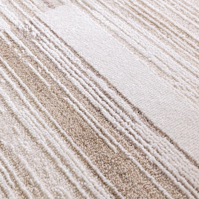 Anders AN08 Modern Abstract Linear Stripe Block Distressed Space-Dyed Shimmer Soft Raised Textured Low Profile Short Pile Polyblend Ivory/Beige/Golden Sand/Taupe Rug-Asiatic Carpets-Rug Love - The Most Loved Rug Store