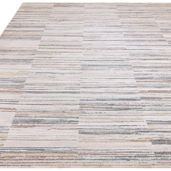 Anders AN09 Modern Abstract Linear Stripe Block Distressed Space-Dyed Shimmer Soft Raised Textured Low Profile Short Pile Polyblend Ivory/Taupe/Grey/Blue/Gold Rug-Asiatic Carpets-Rug Love - The Most Loved Rug Store