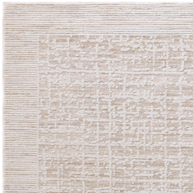 Anders AN10 Modern Criss-Cross Grid Border Distressed Space-Dyed Shimmer Soft Raised Textured Low Profile Short Pile Polyblend Beige/Ivory/Stone Rug-Asiatic Carpets-Rug Love - The Most Loved Rug Store
