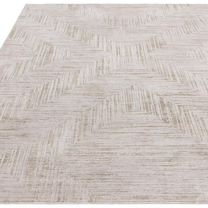 Anders AN12 Modern Subtle Chevron Distressed Space-Dyed Shimmer Soft Raised Textured Low Profile Short Pile Polyblend Cream/Warm Beige/Taupe Rug-Asiatic Carpets-Rug Love - The Most Loved Rug Store
